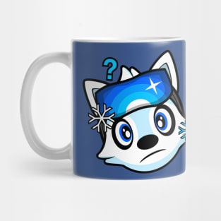 Confused Skier Alaskan Malamute Brook Mug